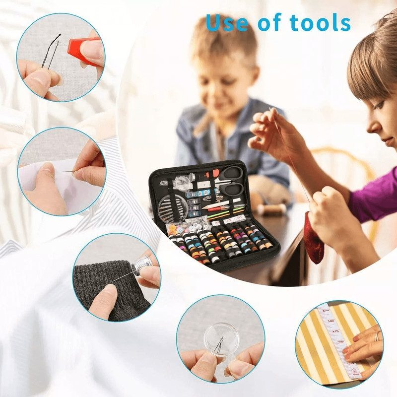 Portable Home Travel Sewing Kit With Thread Needle Scissors Thimble And Tape Measure 5