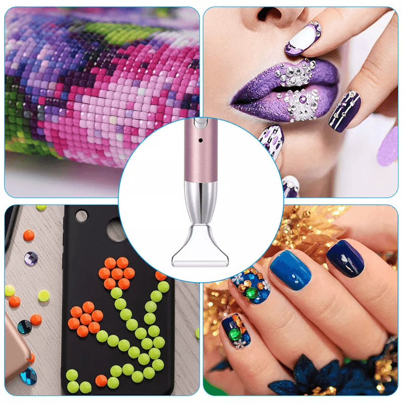 Diamond Painting Drill Pen With LED Light USB Rechargeable DIY Embroidery Tool With 5 Replaceable H 1