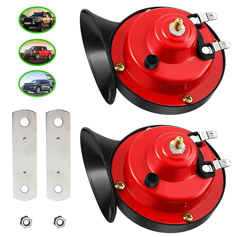 Super Loud Train Horn Waterproof For Motorcycle Car Truck Boat Compact Red Snail Horn With BuiltIn 0