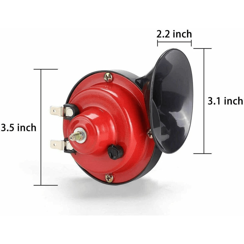 Super Loud Train Horn Waterproof For Motorcycle Car Truck Boat Compact Red Snail Horn With BuiltIn 8