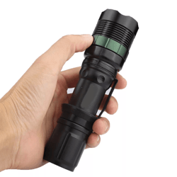 zoomable tactical flashlight torch, aluminum led light for outdoor & emergency use