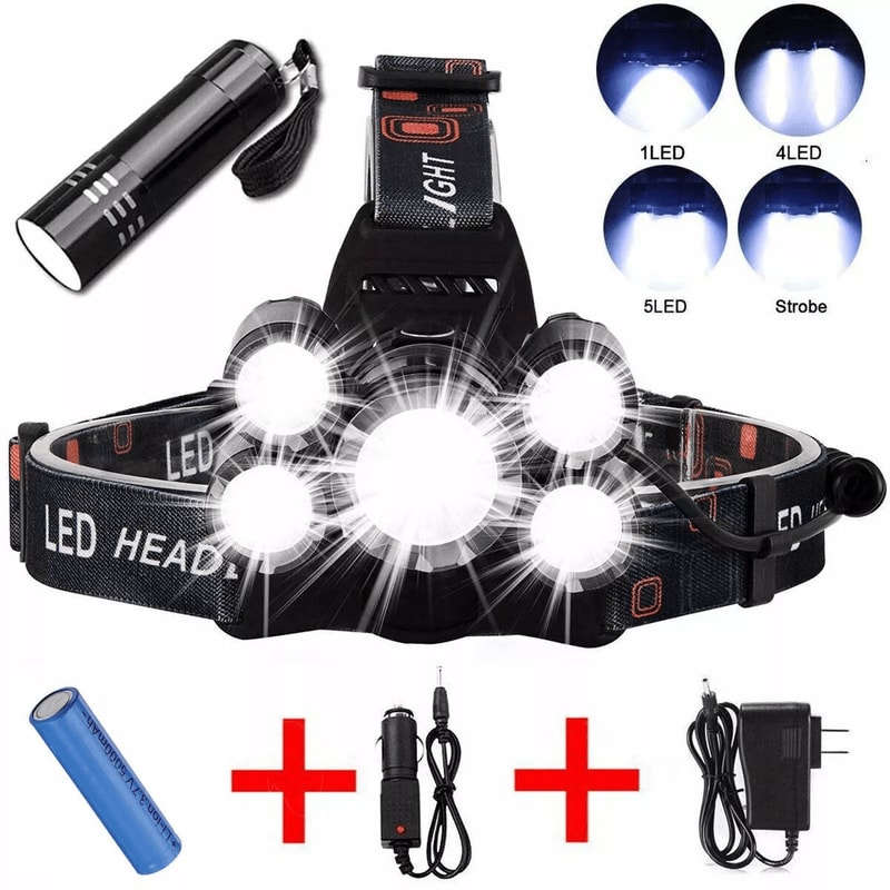 SuperBright Headlamp LED Flashlight Headlight Torch For Outdoor Hiking Running Camping 8