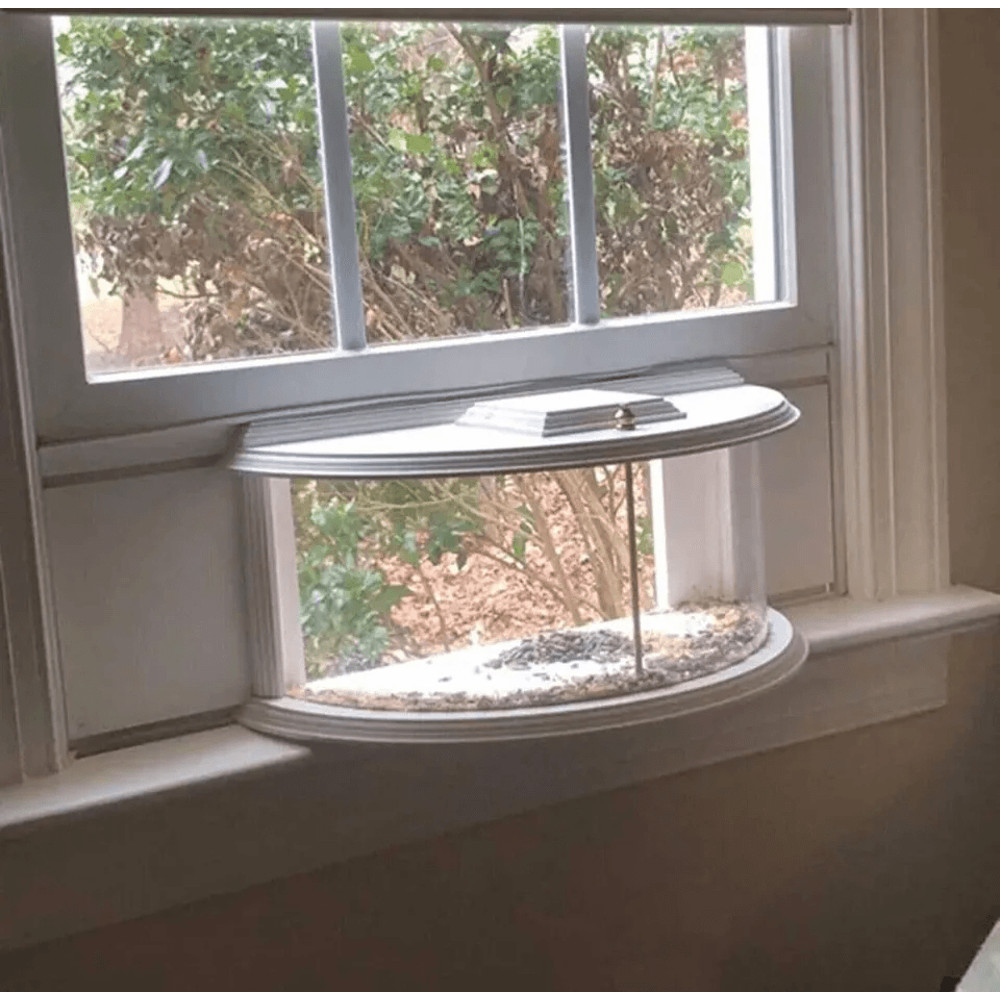 Clear View Window Bird Feeder 180 Indoor Viewing Easy Refill Durable PVC Design 2