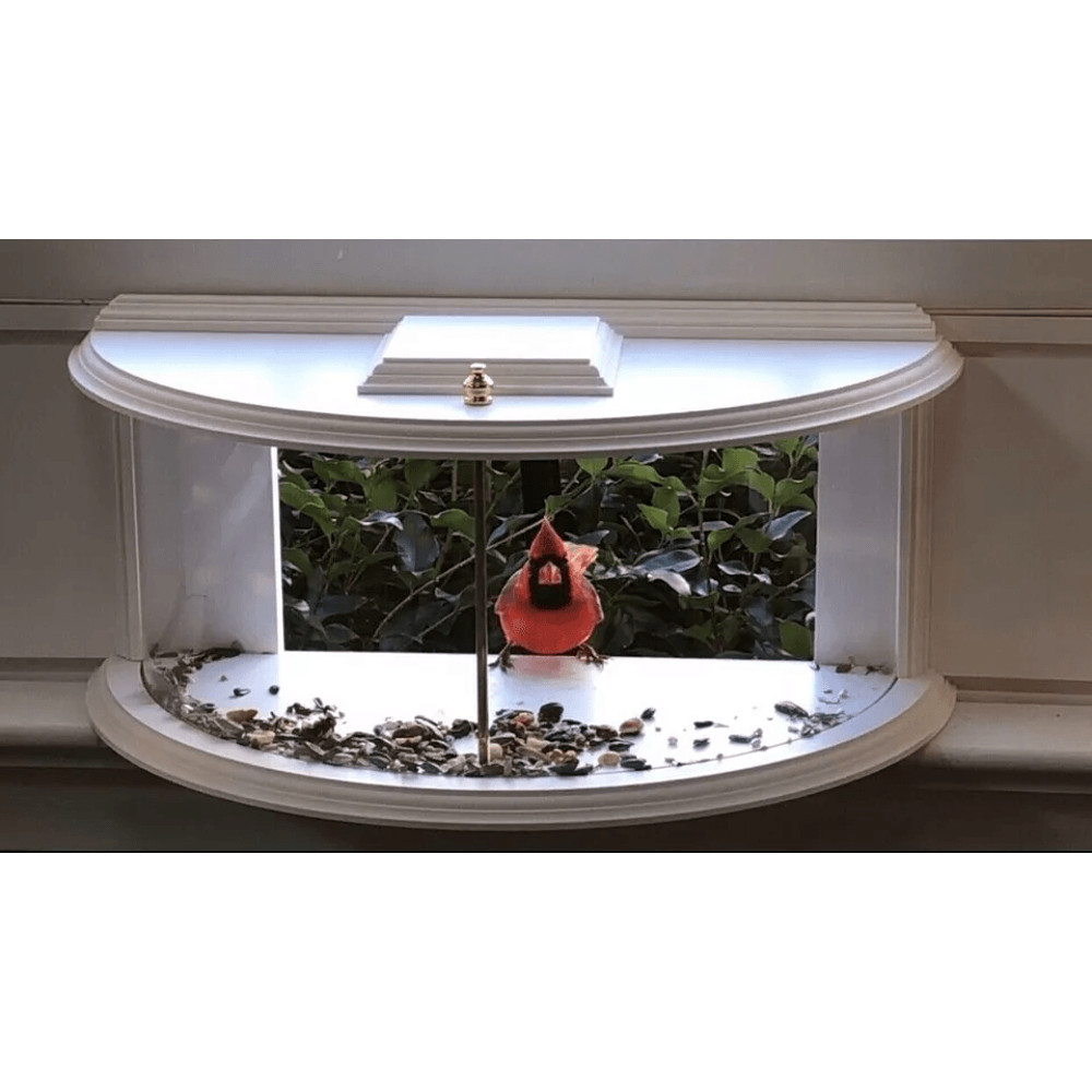 Clear View Window Bird Feeder 180 Indoor Viewing Easy Refill Durable PVC Design 1