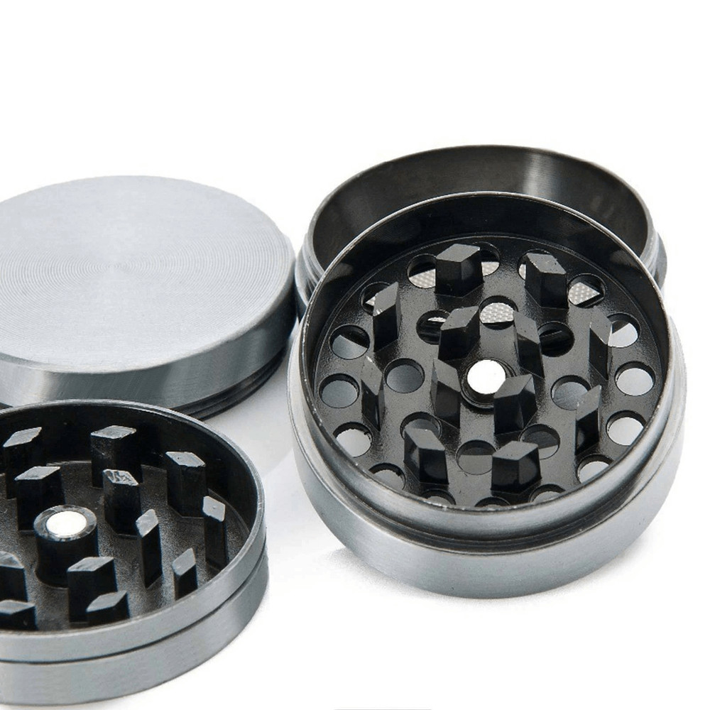 4 Piece Grinder Spice Tobacco Smoke Zinc Alloy Crusher With Leaf Design 1