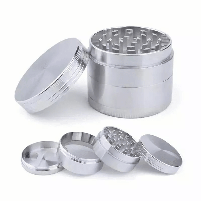4 Piece Grinder Spice Tobacco Smoke Zinc Alloy Crusher With Leaf Design 0