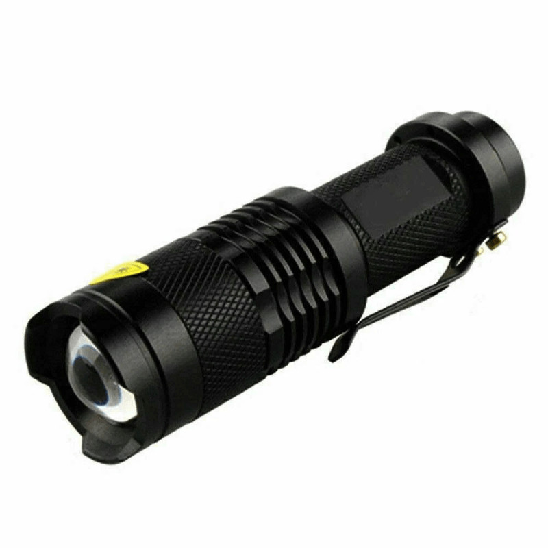 7W Mini LED Flashlight Torch 1 Mode Zoom InOut 14500AA Battery Waterproof Camping Light 0