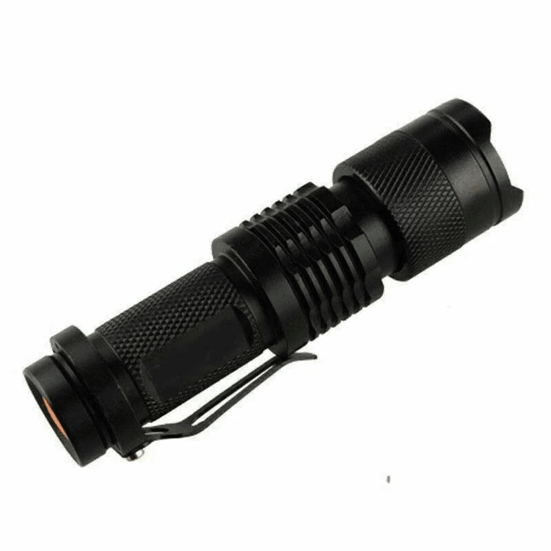 7W Mini LED Flashlight Torch 1 Mode Zoom InOut 14500AA Battery Waterproof Camping Light 2