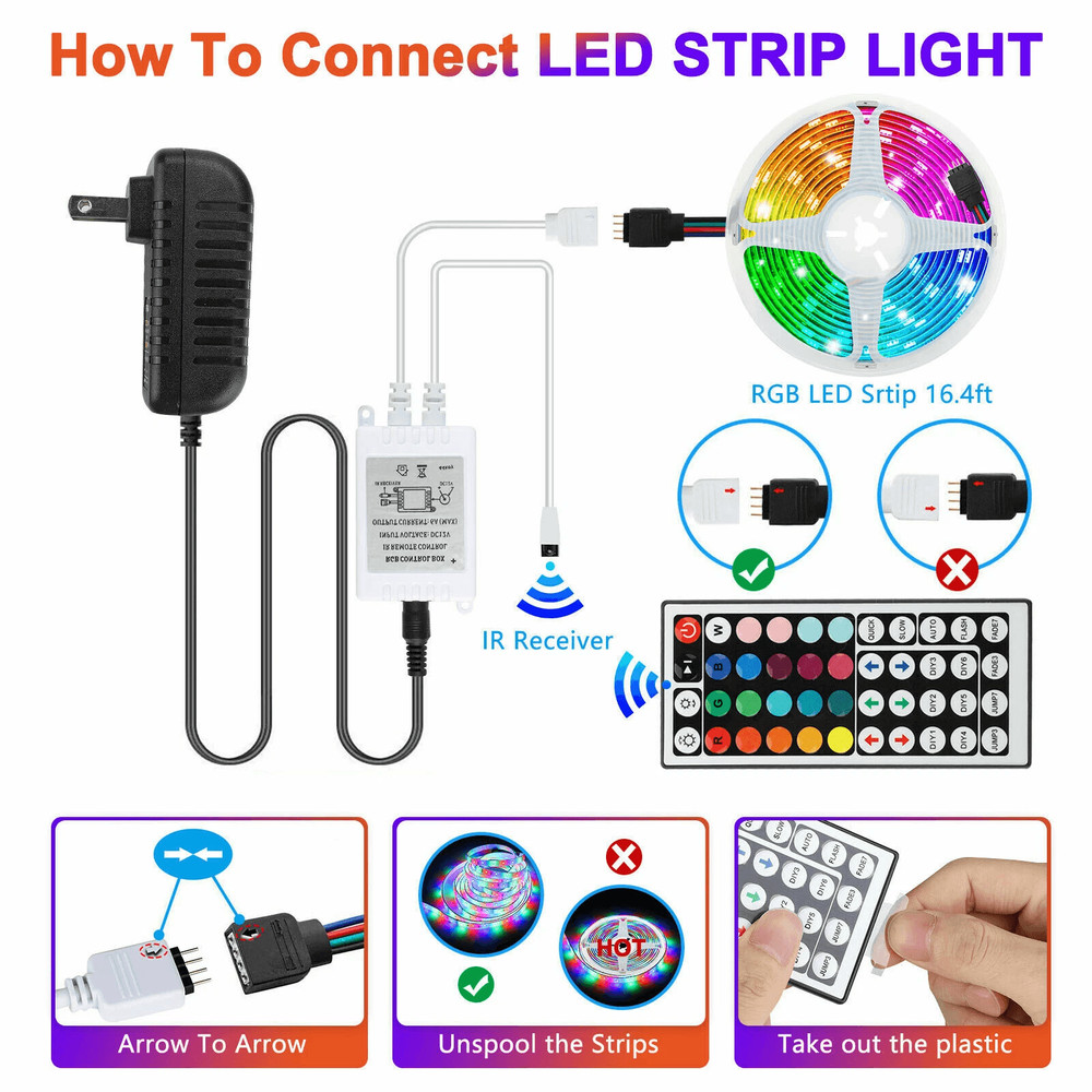 RGB Waterproof LED SMD Flexible Strip Light With Remote Control For Home Decoration 6