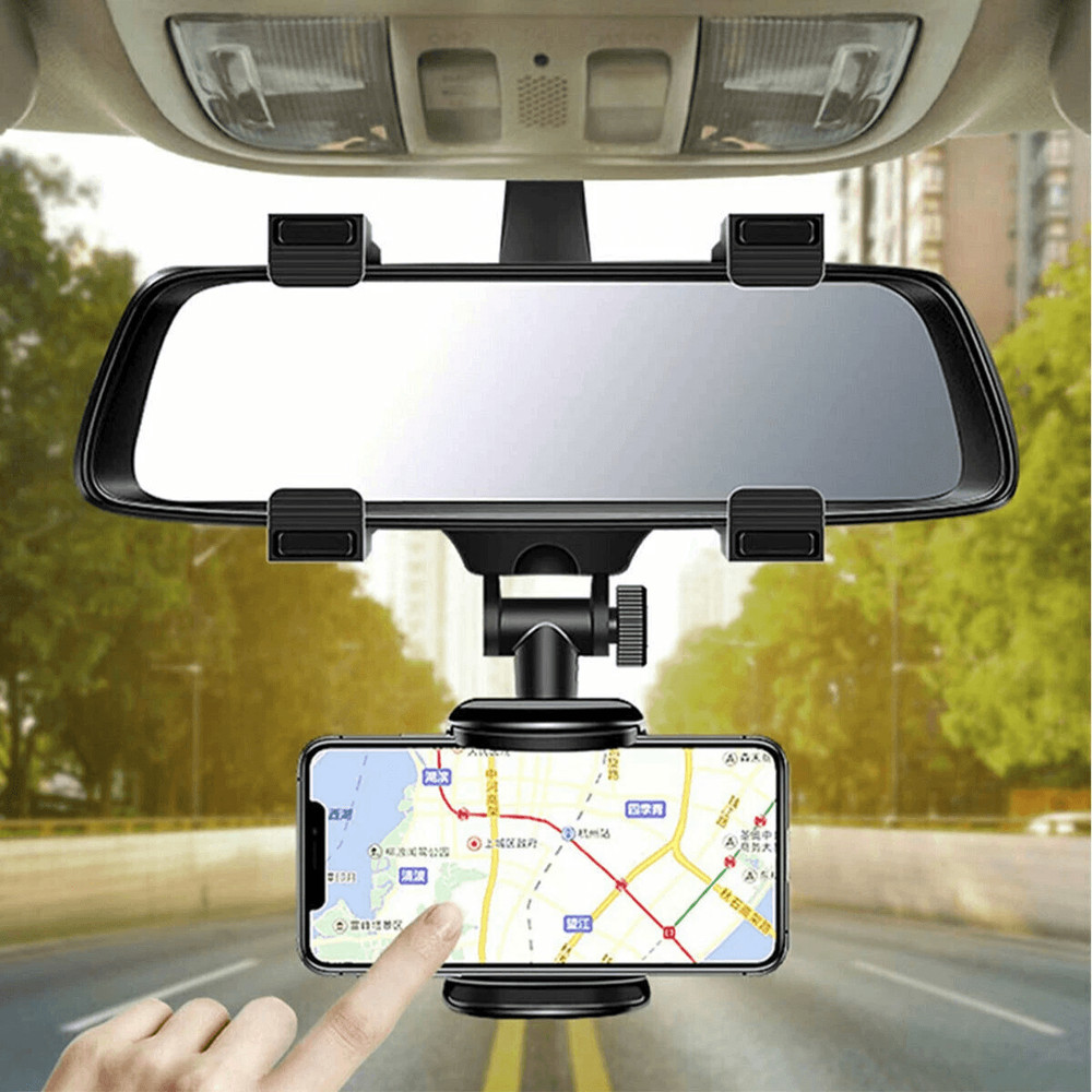 Car Phone Holder For Rearview Mirror Rotatable Adjustable Mount 0