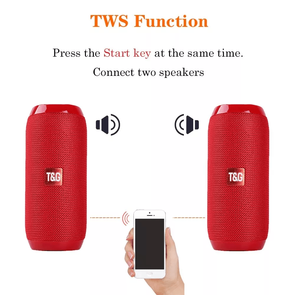 Bluetooth Wireless Portable Speaker Waterproof Stereo Bass 10m Range FM Radio TF Card Support 5