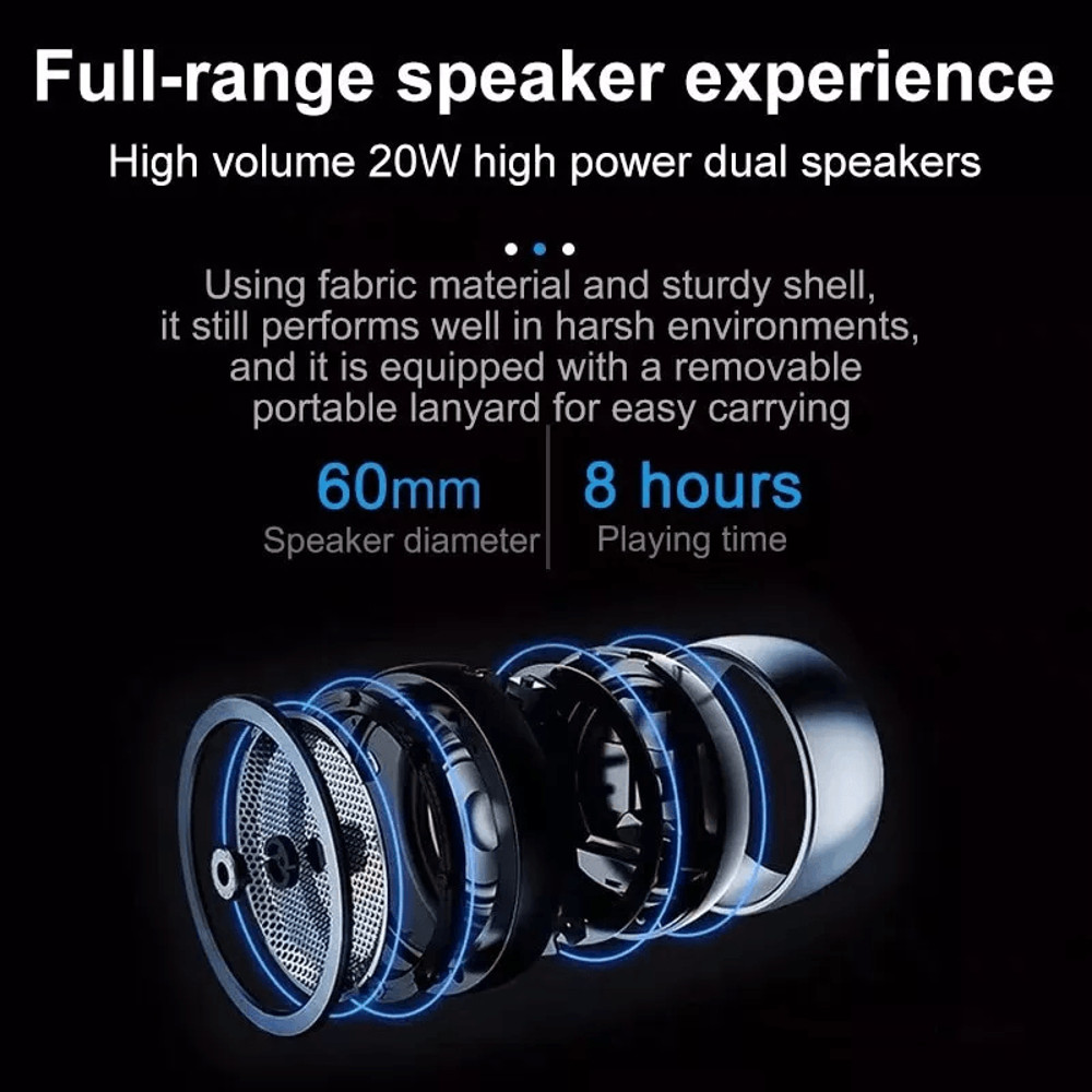 Bluetooth Wireless Portable Speaker Waterproof Stereo Bass 10m Range FM Radio TF Card Support 3