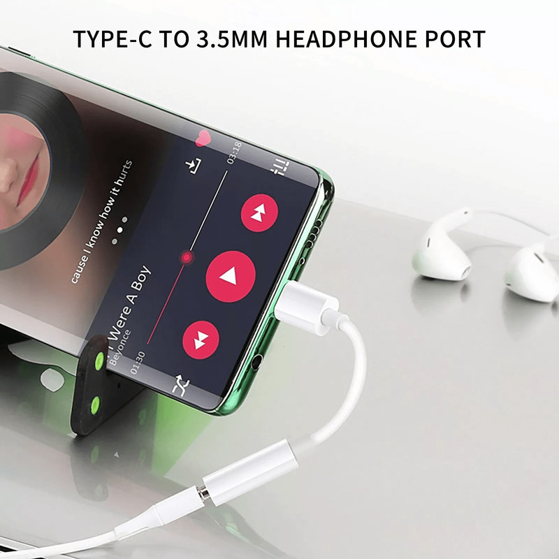Type C Adapter Port Aux Audio Jack Earphone Headphone Cable USB Universal Compatibility 3