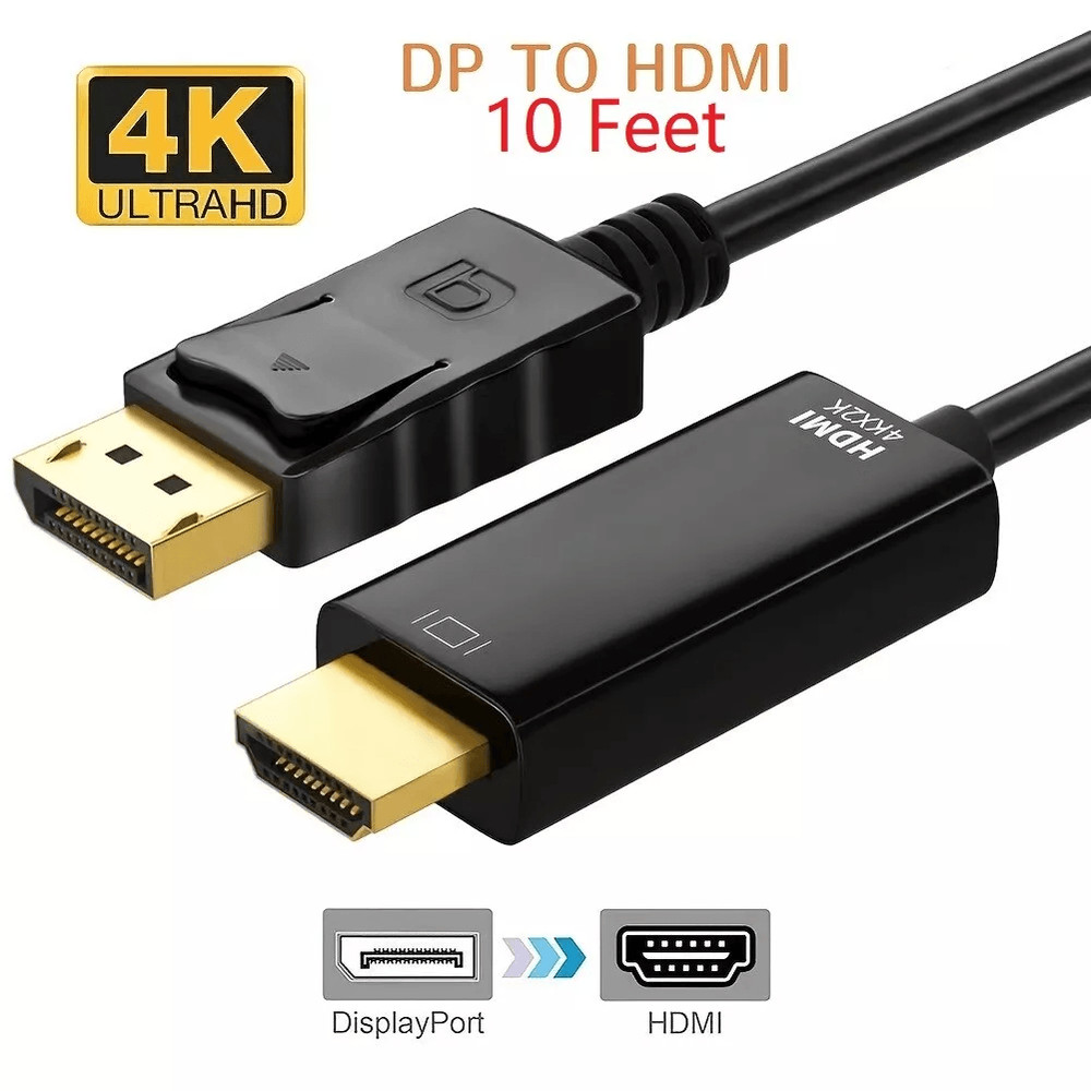 DisplayPort To HDMI Cable DP Adapter Converter For Audio Video 9