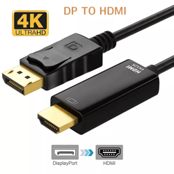 displayport to hdmi cable dp adapter converter for audio video