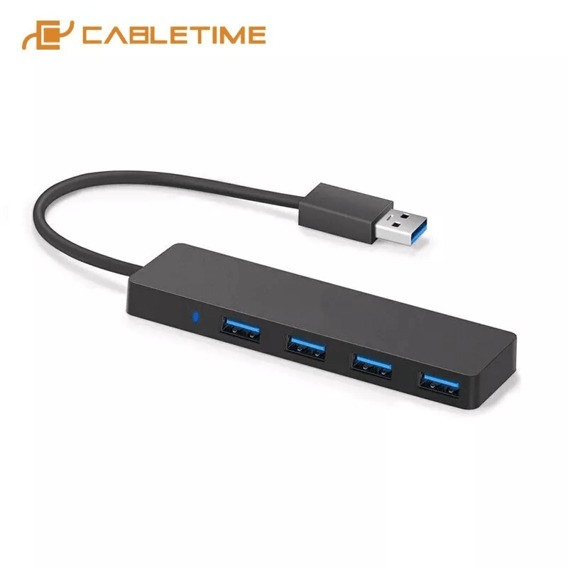 USB 30 Hub 4Port Adapter Charger Ultra Slim SuperSpeed Data Splitter For Laptop PC Desktop Plug Hig 0