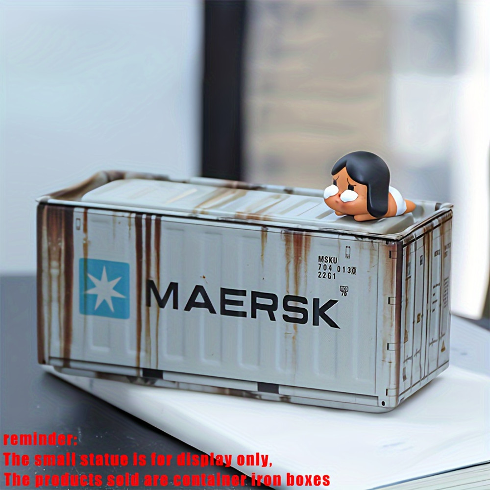 Compact Iron Storage Container – Creative Desktop Organizer for Office Supplies & Stationery