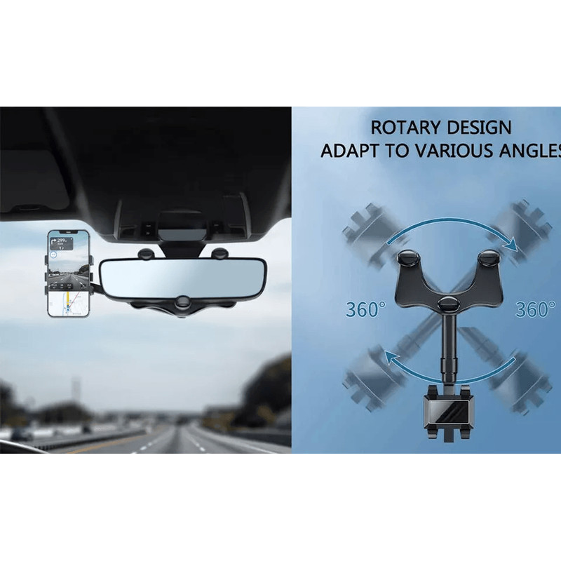 Car Phone Holder Rearview Mirror Mount Rotatable Retractable Universal GPS Holder For Cars Adjusta 5