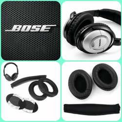 headband & replacement ear pads for bose quiet comfort, durable leather foam cushions, easy installation, perfect fit