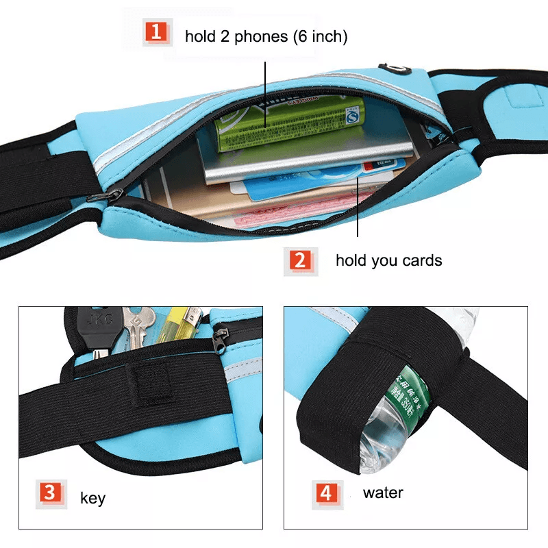 Waterproof Runner Waist Bum Bag Jogging Belt Zip Fanny Pack For Sports  Travel 1