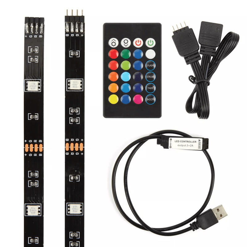5V USB LED Strip Lights TV Backlight 5050 RGB Colour Changing With 24Key Remote Control For Home  G 9
