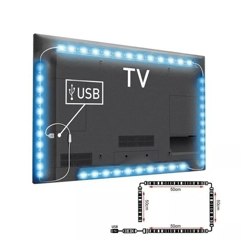 5V USB LED Strip Lights TV Backlight 5050 RGB Colour Changing With 24Key Remote Control For Home  G 5