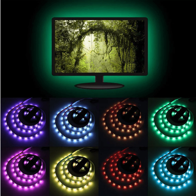 5V USB LED Strip Lights TV Backlight 5050 RGB Colour Changing With 24Key Remote Control For Home  G 0