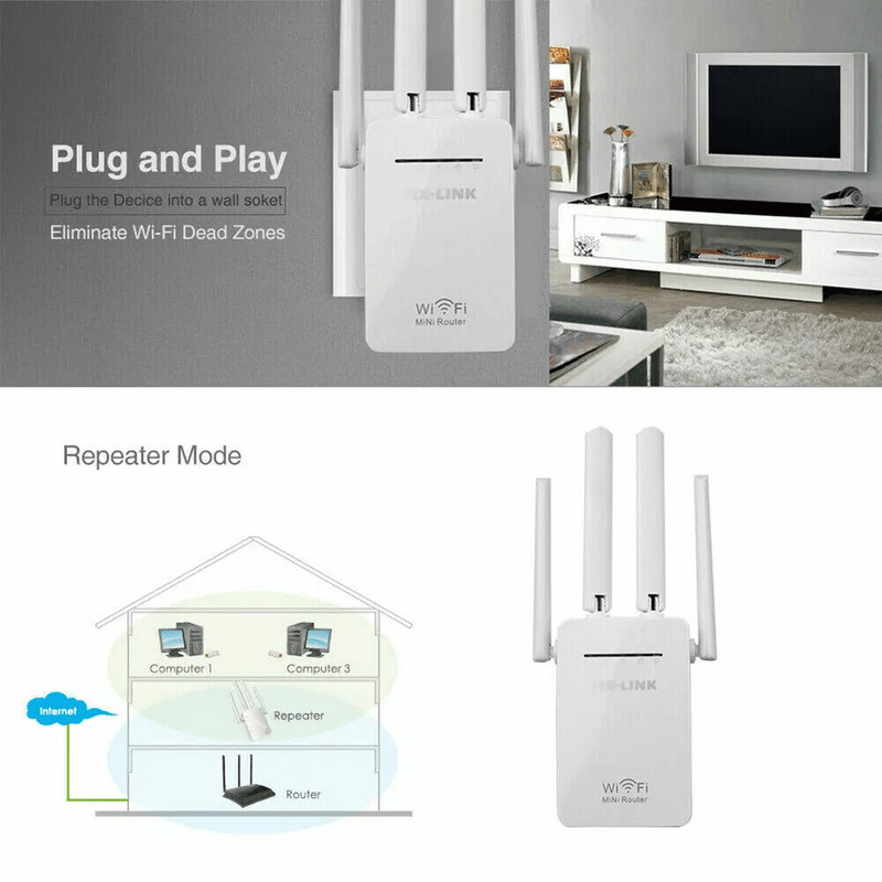 Dual Band WiFi Range Extender Repeater Wireless Amplifier With Gigabit Router Signal Booster For Ho 9