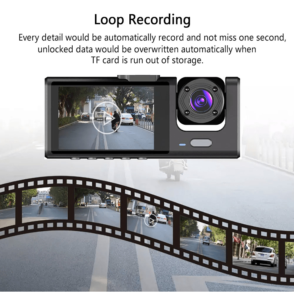 Car Dual Lens Dash Cam HD 1080P FrontRearInside Video Recorder Camera GSensor For AllRound Protecti 13