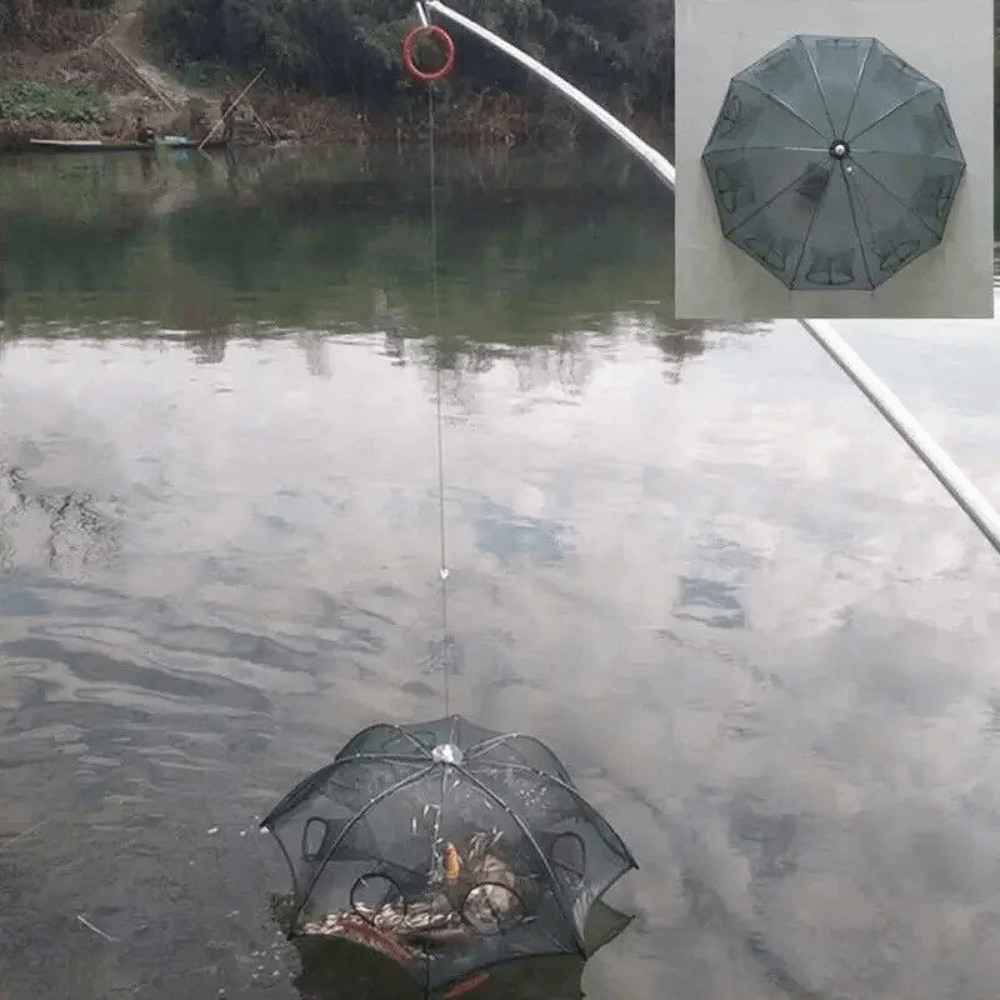 Foldable Fishing Bait Trap Net For Crab Crawdad Shrimp Fish Minnow  Portable Cast Dip Cage Easy To  10