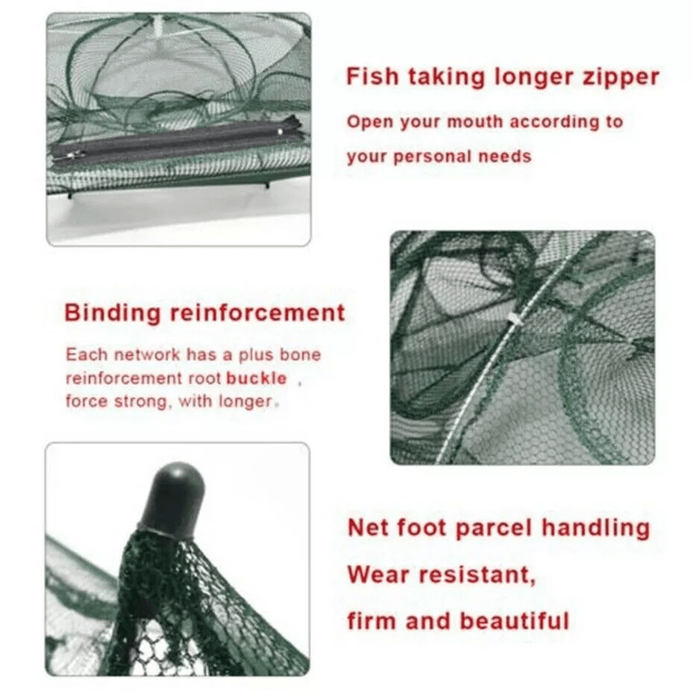 Foldable Fishing Bait Trap Net For Crab Crawdad Shrimp Fish Minnow  Portable Cast Dip Cage Easy To  9