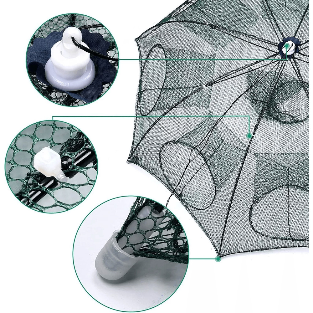 Foldable Fishing Bait Trap Net For Crab Crawdad Shrimp Fish Minnow  Portable Cast Dip Cage Easy To  2