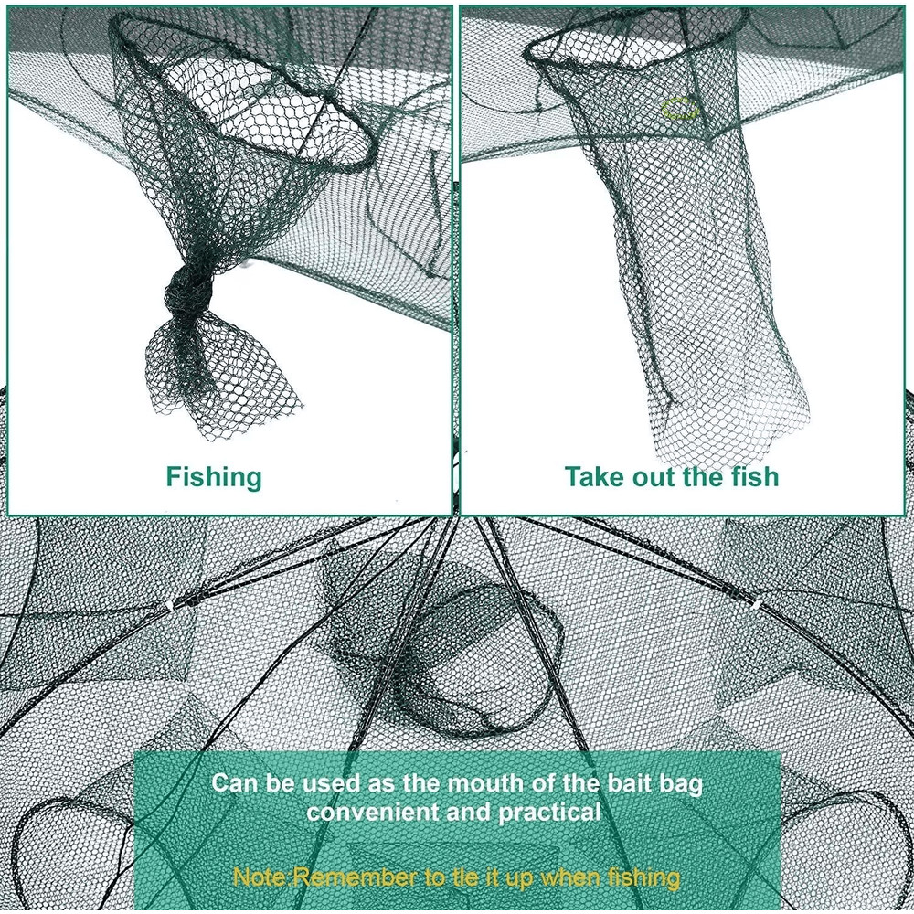 Foldable Fishing Bait Trap Net For Crab Crawdad Shrimp Fish Minnow  Portable Cast Dip Cage Easy To  6