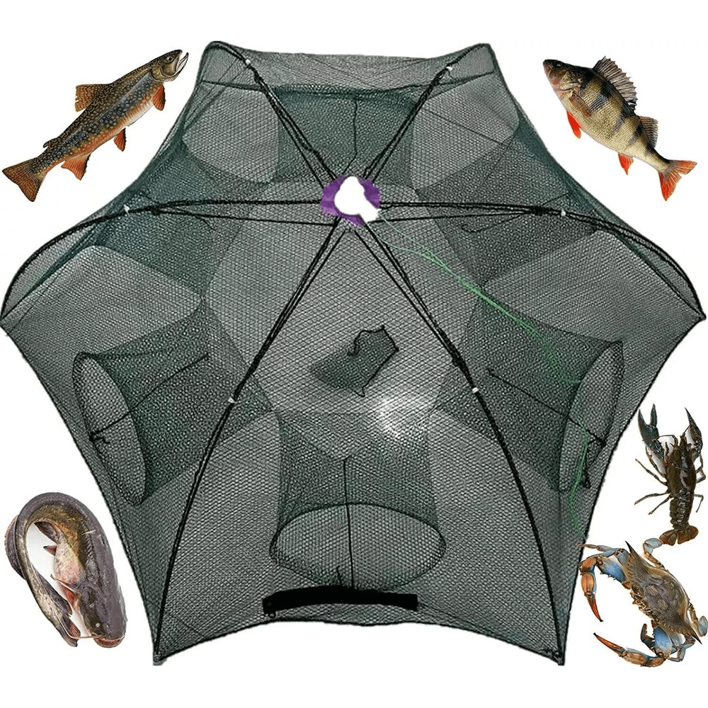 Foldable Fishing Bait Trap Net For Crab Crawdad Shrimp Fish Minnow  Portable Cast Dip Cage Easy To  1