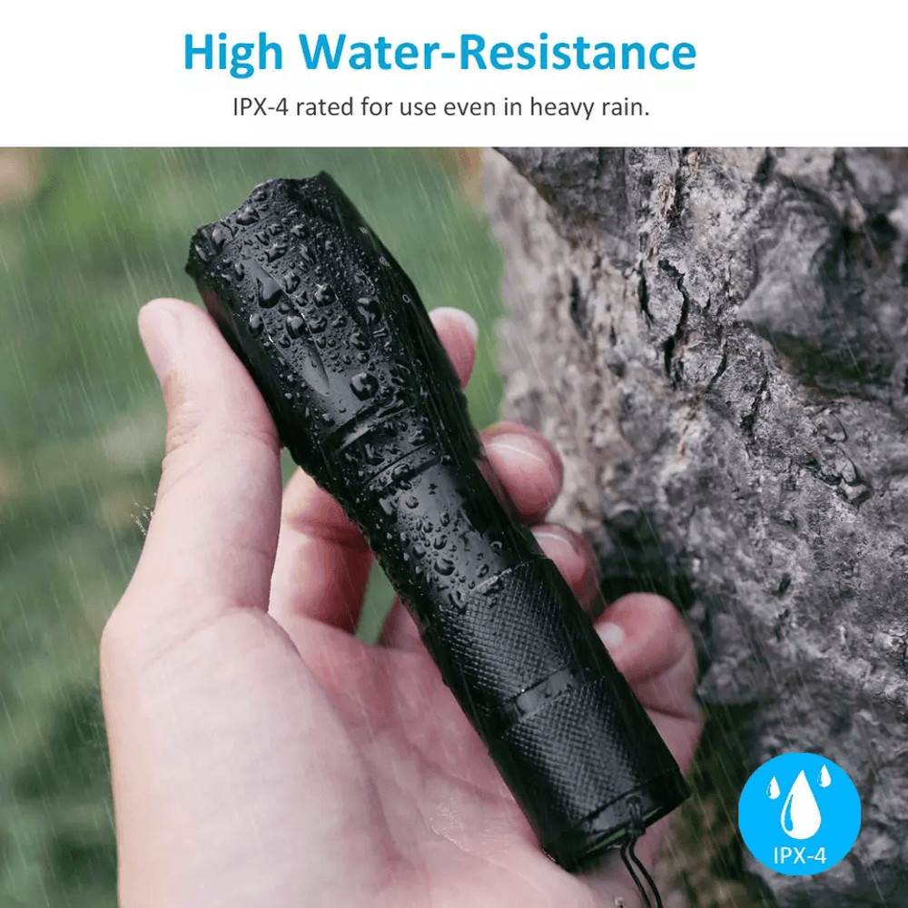 SuperBright Tactical Flashlight Five Modes LED Zoomable Torch Searchlight Compact Waterproof Flashl 12