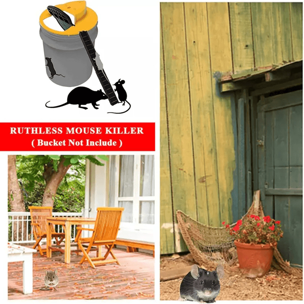 Mouse Rat Trap Flip Slide Bucket Lid Reusable Humane Mousetrap For Indoor Outdoor Rodent Control 11