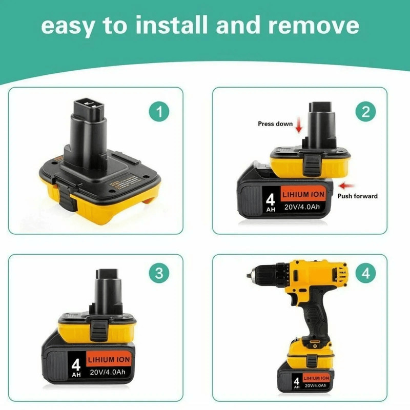 18V To 20V MAX DCA1820 Adapter Converter Compatible With DEWALT 20V Liion Battery For NiCad NiMH Po 7