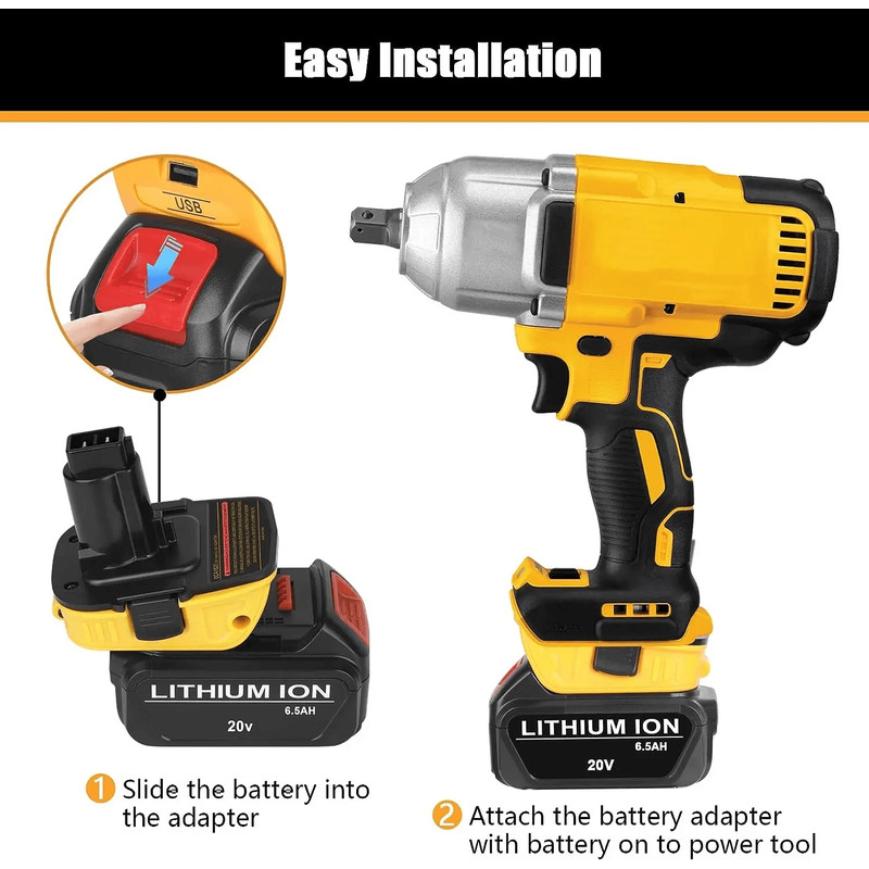 18V To 20V MAX DCA1820 Adapter Converter Compatible With DEWALT 20V Liion Battery For NiCad NiMH Po 2