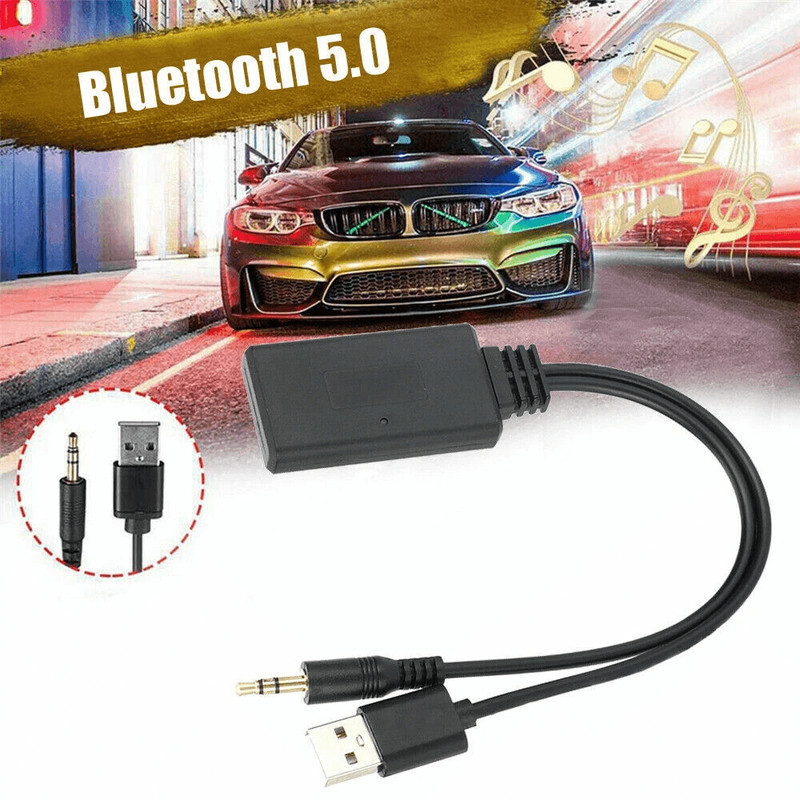 2in1 USB Bluetooth 50 Transmitter Receiver Adapter Wireless Audio Dongle For PC Car AUX Stereo TV 2