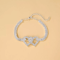 Double Heart Anklet Bracelet Love Barefoot Chain With Bling Crystal Accents Adjustable Silver Ankle 5