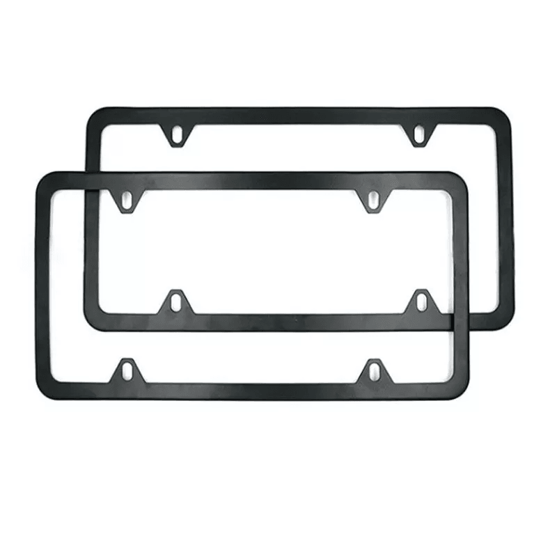 2x High Quality Stainless Steel Metal License Plate Frame Tag Cover Black Slim 4Hole Design Rustpro 2
