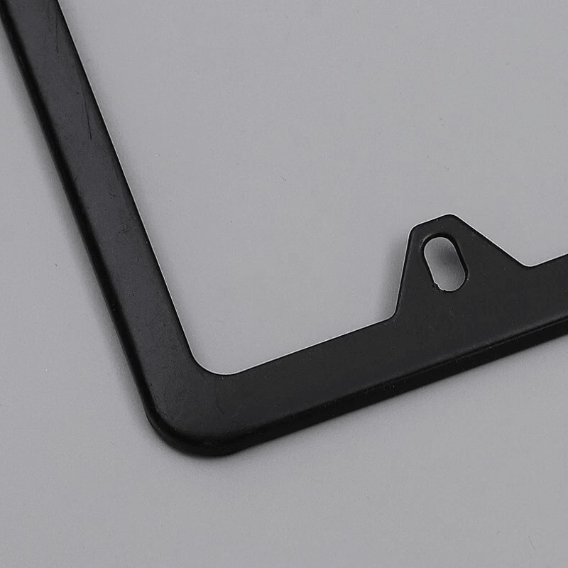 2x High Quality Stainless Steel Metal License Plate Frame Tag Cover Black Slim 4Hole Design Rustpro 5