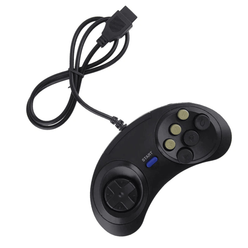 Old School Classic New Button Game Pad Controller For SEGA Genesis Black Button Replacement Control 4