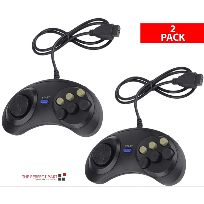 Old School Classic New Button Game Pad Controller For SEGA Genesis Black Button Replacement Control 0