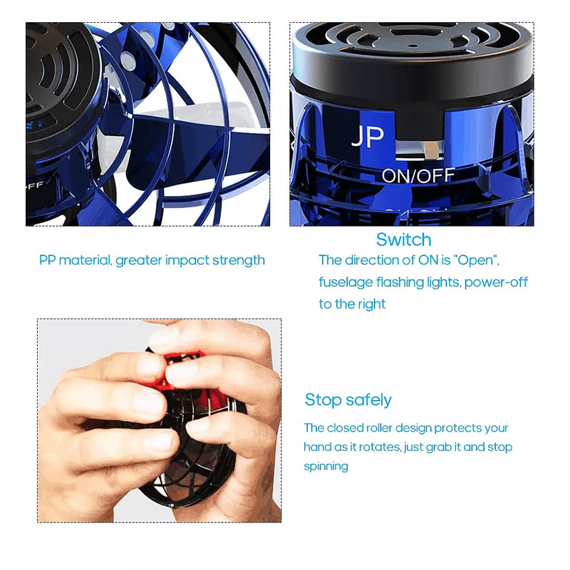 Flying Fidget Spinner Drone Ball Toy With LED Lights HandControlled Stress Relief Hover Ball For Ki 8