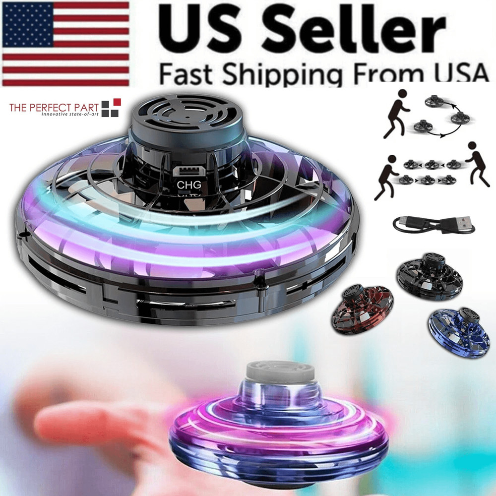 Flying Fidget Spinner Drone Ball Toy With LED Lights HandControlled Stress Relief Hover Ball For Ki 0