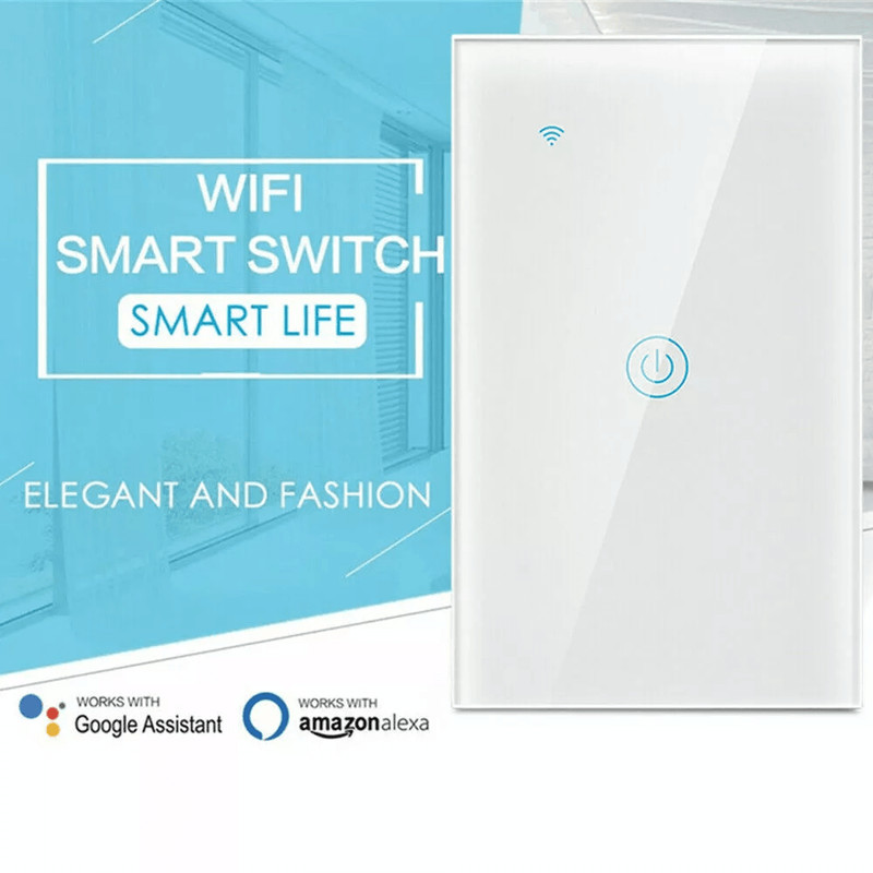 Gang WiFi Smart Wall Touch Light Switch Glass Panel Compatible With Alexa Google Assistant Remote C 7