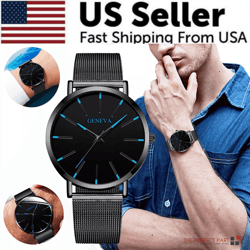 waterproof men's watch – stainless steel quartz luminous classic business wristwatch with chronograph, calendar