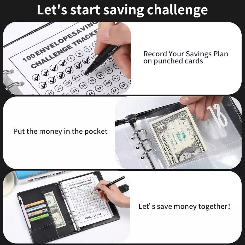 100 Envelope Challenge Budget Planner With A5 Money Saving Binder Kit Pre Numbered Cash Envelopes 5