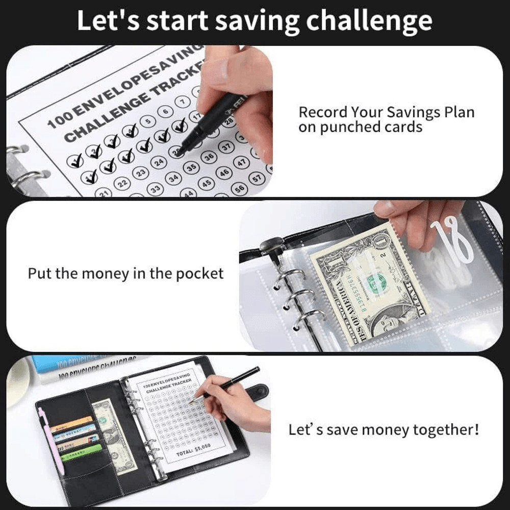 100 Envelope Challenge Budget Planner With A5 Money Saving Binder Kit Pre Numbered Cash Envelopes 3